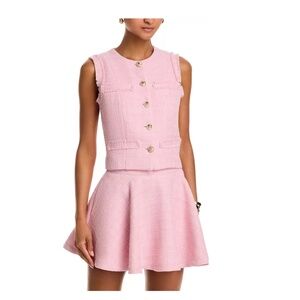 Aqua Pink Tweed Vest Skirt Set Size M